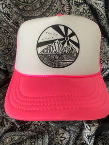 YOUTH PACIFICA SUNBURST LINOCUT TRUCKER HAT