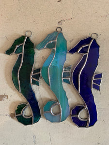 STAINED GLASS SEAHORSES